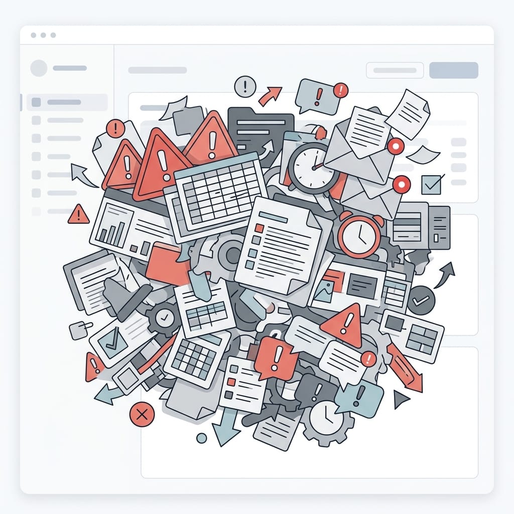 Scattered spreadsheets that do not connect: assets, risks and compliance, all out of sync.